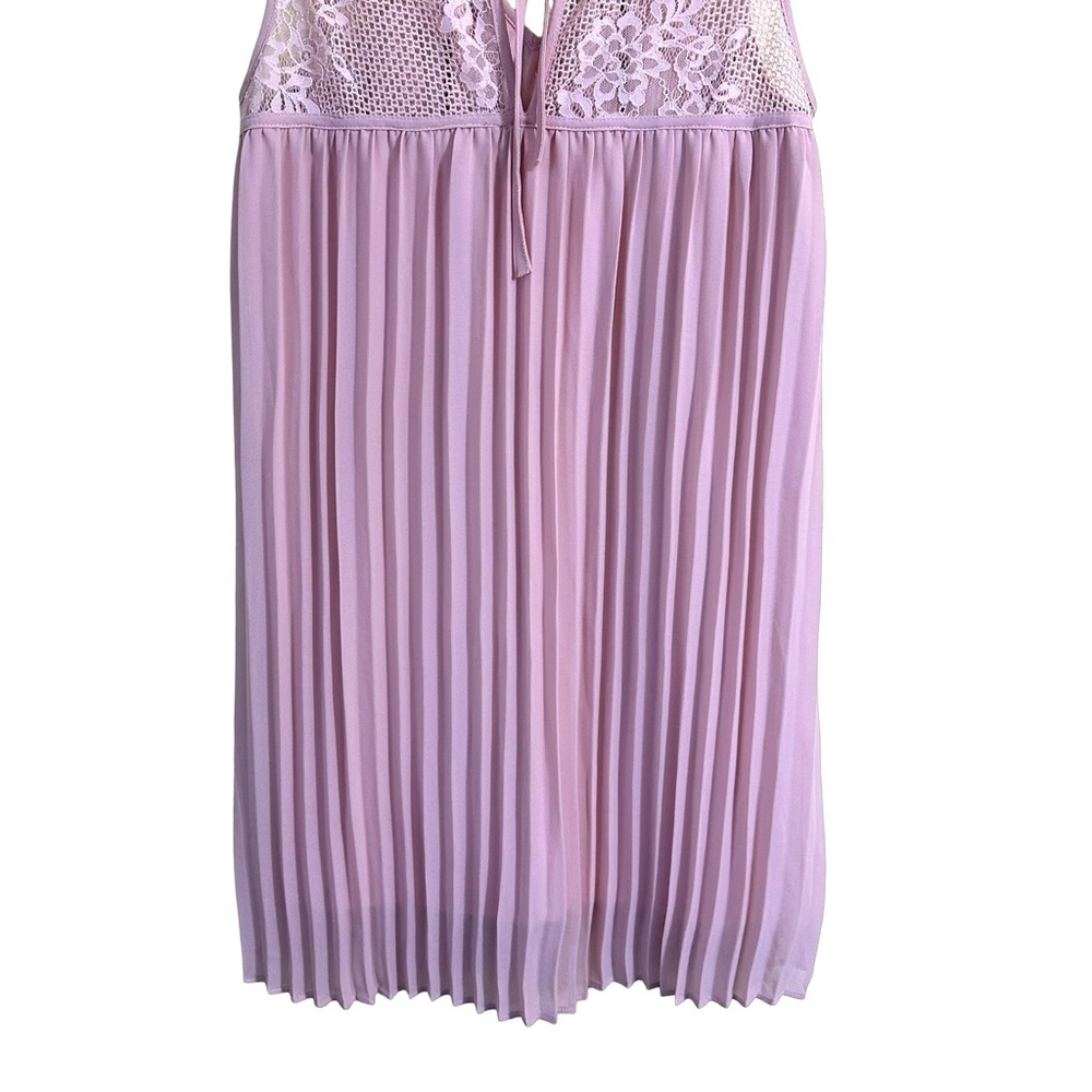 Entro Dusty Rose Pink Lace & Pleated Chiffon Cut Out Sleeveless Dress Size Small - Picture 8 of 14